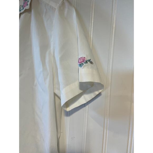 Pendleton Blouse Women's 4 Cream/ivory Button Up Shirt, Embroidered Collar, VTG - Picture 4 of 5